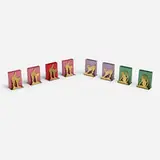 Scovill Manufacturing Company, Animal place card and cigarette holders, set of eight, c. 1940, lacquered metal, brass