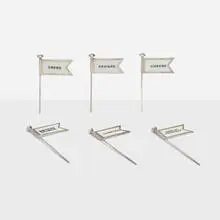 Adolph Scott Ltd., Edward VIII hors d'oeuvres flags, set of six, silver, plastic