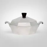 Jeanne Bouillet, Covered bowl, c. 1935, silver-plated metal, ebony