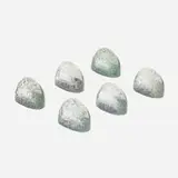 René Lalique, Panier de Fruits menu holders, set of six, c. 1924, glass with green patina