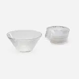 Marc Lalique, Chardons bowl and plates, set of ten