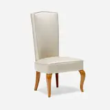 attribution André Arbus, Low chair, c. 1940, upholstery, mahogany