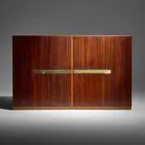 attribution Osvaldo Borsani, Cabinet, c. 1950, brass, walnut, maple