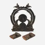 Charles B. Atwood, Floor indicator panel and two door knobs from the Fisher Building, Chicago, c. 1895, painted cast iron, cast iron