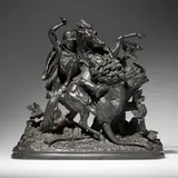 Louis Sauvageau, Untitled (Man on Horseback Attacked by Lion)