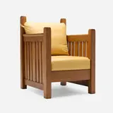 Charles Stickley, Armchair, c. 1910, oak, leather upholstery