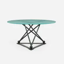 Holly Hunt, Dining table, c. 2000, wrought iron, frosted glass