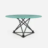 Holly Hunt, Dining table, c. 2000, wrought iron, frosted glass