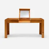 Hubert Mesnier and Hervé Vivien, Vanity, c. 1970, pine, leather, mirrored glass