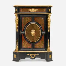 André Charles Boulle, Napoleon III cabinet, gilt and painted wood, marble, brass inlay