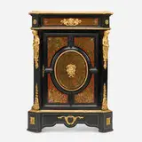 André Charles Boulle, Napoleon III cabinet, gilt and painted wood, marble, brass inlay
