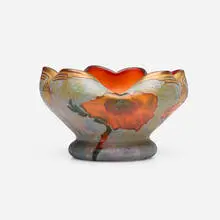 Auguste Legras, Indiana vase, c. 1900, acid-etched, internally decorated, painted and gilded glass