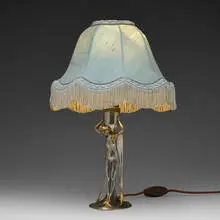 Wmf, Jugendstil figural table lamp, c. 1910, silver-plated brass