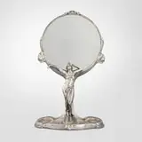 Jugendstil table mirror with maiden and foliage by Imperial Zinn (Bitter & Gobbers), sold Jan 2026
