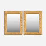 Art Déco, Wall-hanging mirrors, pair, c. 1925, carved and gilt wood, mirrored glass