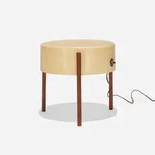 Bill Lam, Molded Fiberglass Light-Table, model LL-130, c. 1950, fiberglass, birch