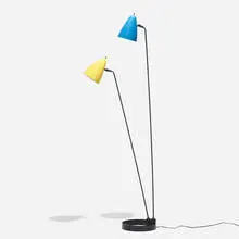 Ben Seibel, floor lamp, 1951, enameled steel, enameled aluminum