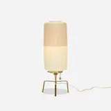 Yasha Heifetz, Rotaflex table lamp, c. 1955, brass, molded plastic, lacquered wood