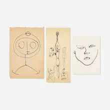 Hugo Weber, Collection of three drawings, c. 1950, ink on tracing paper