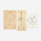 Hugo Weber, Collection of three drawings, c. 1950, ink on tracing paper