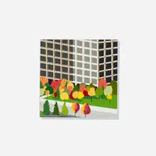 Park Place Autumn by Robert Herrmann, 1981, oil on canvas, sold Jul 2016