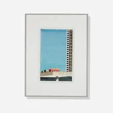 Robert Herrmann, The Bank, c. 1965, watercolor and ink on paper