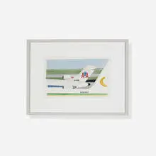 American Airlines St. Louis by Robert Herrmann, c. 1965, watercolor and pencil on paper, sold Jul 2016