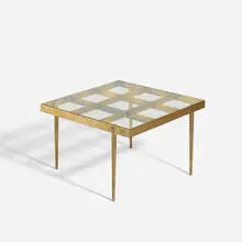 Gio Ponti, coffee table, 1955, brass, glass
