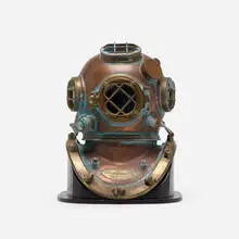 Morse Diving Equipment Co., U.S. Navy Mark V diving helmet, 1941, copper, brass, glass