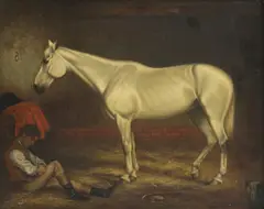 A S Bishop, Untitled, asleep signed l.r. oil on canvas 29 x 34cm