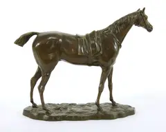 Untitled by John Willis Good, John Willis Good (1845-1879) A saddled hunter bronze with brown patina, sold Oct 2020