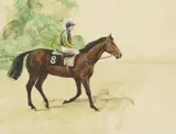 Henry Koehler, Untitled, oil on paper 43.5 x 54cm Rheingold was an Irish thoroughbred race horse