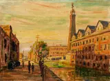 Untitled Sunset by Inglis, oil on canvas board, offered Feb 2021