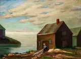 The Lone Fisherman by Grace Bliss Stewart, oil on canvas board, offered Feb 2021