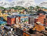 Sandra Sheeran, View of Pittsburgh, watercolor