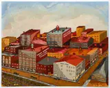 Square Block of Western Pa. Town by R. J. Sogwitz, 1969, oil on canvasboard, offered Feb 2021
