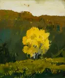The Yellow Tree by Ottmar von Fuehrer, 1948, gouache on paper, offered Feb 2021