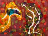 Joanne Bates, Start of Color Form, 1995, monotype print with collage