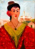 Gypsy Woman by Vincente Clavo Gil, circa 1950, oil and mixed media on paper laid on board, offered Feb 2021