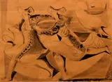 Toreros Corriendo by Javier Clavo, c.1950, ink on paper, offered Feb 2021