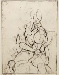 Abstract Nudes, undated by Conrad Marca-Relli, etching on paper, offered Feb 2021