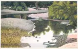 Oak Creek, 1984, reduction color by Gordon Mortensen, woodcut, offered Feb 2021
