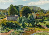 Antonio Pedone, Paisaje [Landscape], oil on artist's board, 1955