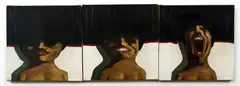 Bruce Samuelson, Three Heads Triptych, 1968, oil on canvas