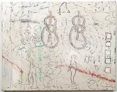 Philip Smith, Two Ropes, 1988, oil and wax on linen