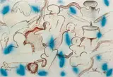 Musicians by Possibly Nelson Stevens, Gouache and ink on paper, offered Feb 2021