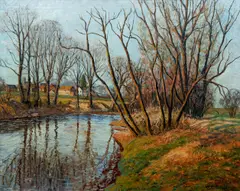 Walter Emerson Baum, Autumn Sellersville, 1923, oil on canvas