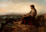 Alone by the Sea by Charles Bullet, oil on board, 14 by 20.5 inches, in a period Victorian gold, offered Dec 2020