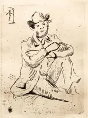 Paul Cézanne, Portrait du Peintre A. Guillaumin au Pendu, (Cherpin #2), 1873 (printed later), etching