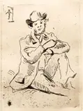 Paul Cézanne, Portrait du Peintre A. Guillaumin au Pendu, (Cherpin #2), 1873 (printed later), etching
